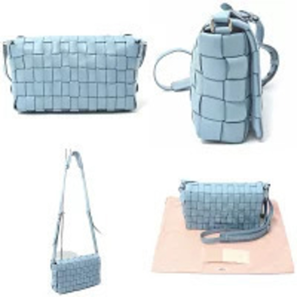 Miu Miu Leather Woven INTRECCIO Shoulder ASTRALE Blue Bag NAPPA MIUMIU Blue